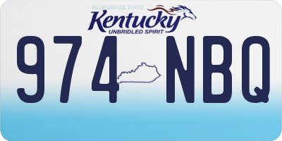 KY license plate 974NBQ