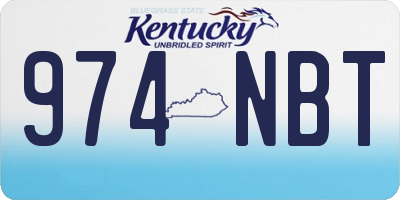KY license plate 974NBT
