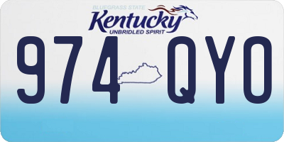 KY license plate 974QYO