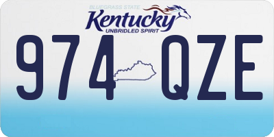 KY license plate 974QZE