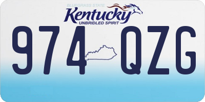 KY license plate 974QZG