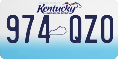 KY license plate 974QZO