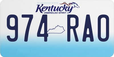 KY license plate 974RAO
