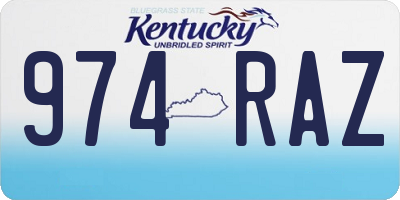 KY license plate 974RAZ