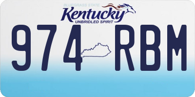 KY license plate 974RBM