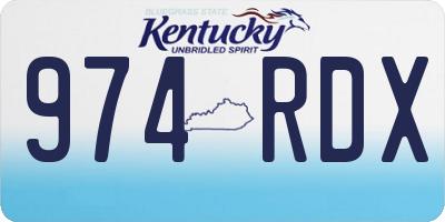 KY license plate 974RDX