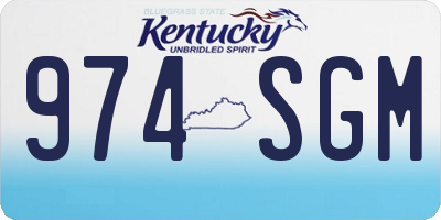 KY license plate 974SGM