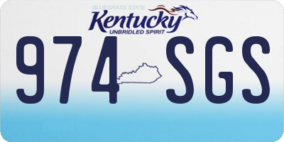KY license plate 974SGS