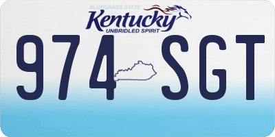 KY license plate 974SGT