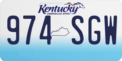 KY license plate 974SGW