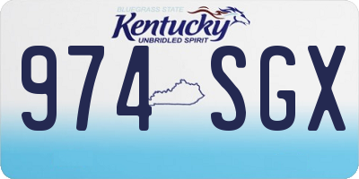 KY license plate 974SGX