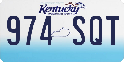 KY license plate 974SQT