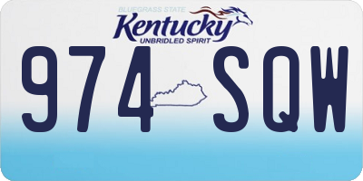 KY license plate 974SQW