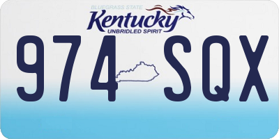 KY license plate 974SQX