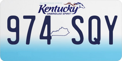 KY license plate 974SQY