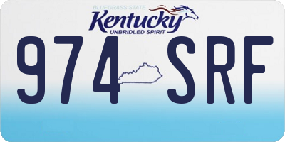 KY license plate 974SRF