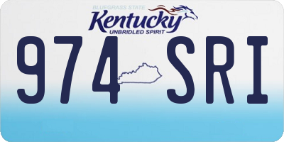 KY license plate 974SRI