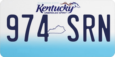 KY license plate 974SRN