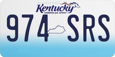 KY license plate 974SRS