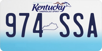KY license plate 974SSA