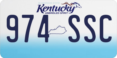 KY license plate 974SSC