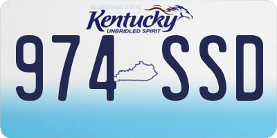 KY license plate 974SSD