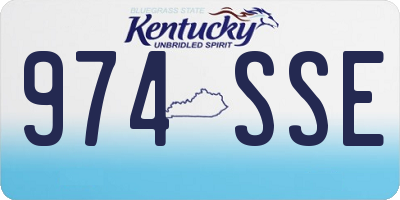 KY license plate 974SSE