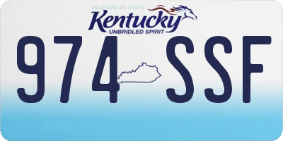 KY license plate 974SSF
