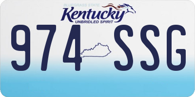 KY license plate 974SSG