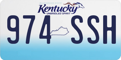 KY license plate 974SSH