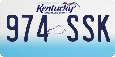 KY license plate 974SSK