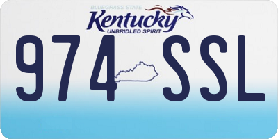 KY license plate 974SSL