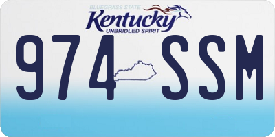KY license plate 974SSM
