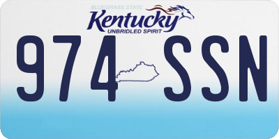 KY license plate 974SSN