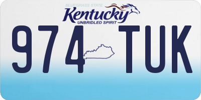 KY license plate 974TUK