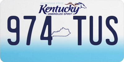 KY license plate 974TUS