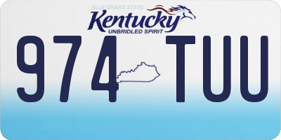 KY license plate 974TUU