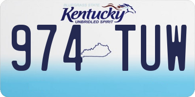 KY license plate 974TUW