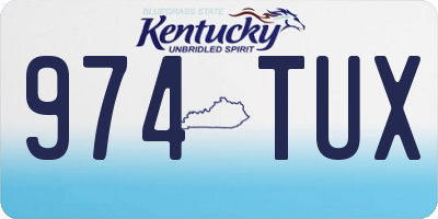 KY license plate 974TUX