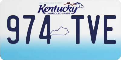 KY license plate 974TVE