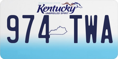 KY license plate 974TWA