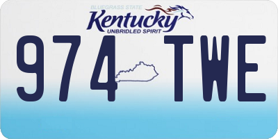 KY license plate 974TWE