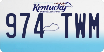 KY license plate 974TWM