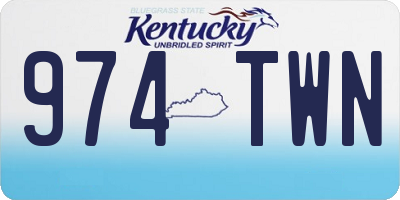 KY license plate 974TWN