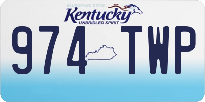 KY license plate 974TWP