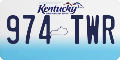 KY license plate 974TWR