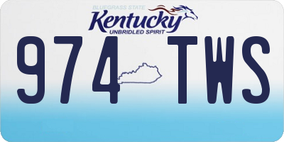 KY license plate 974TWS