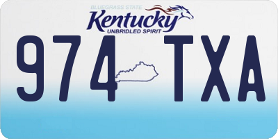 KY license plate 974TXA