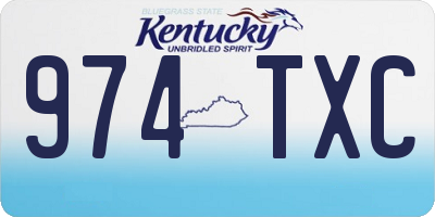 KY license plate 974TXC