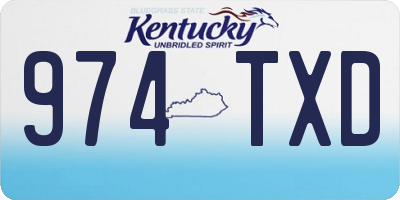 KY license plate 974TXD